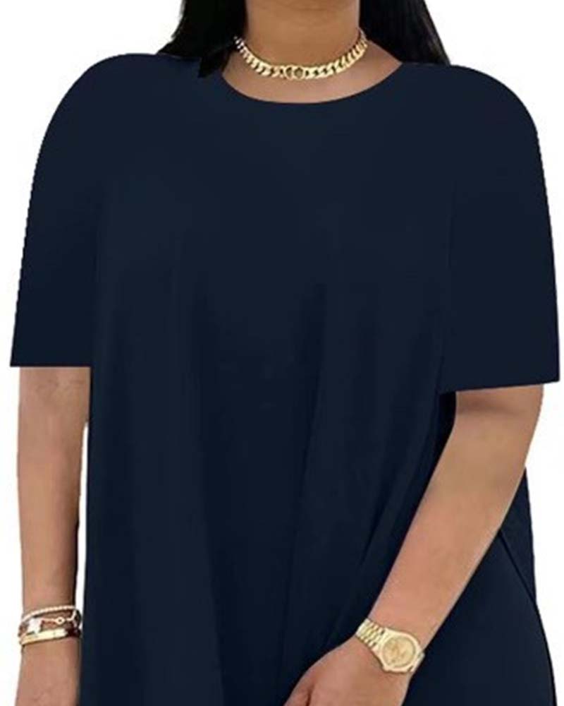 Ensemble Uni Ample Manches Courtes Pantalon