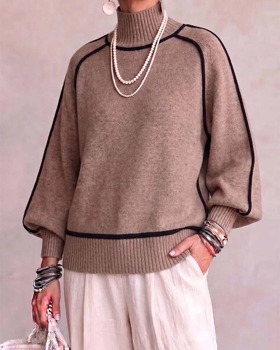 Pull Col Haut Ligne Manche Lanterne