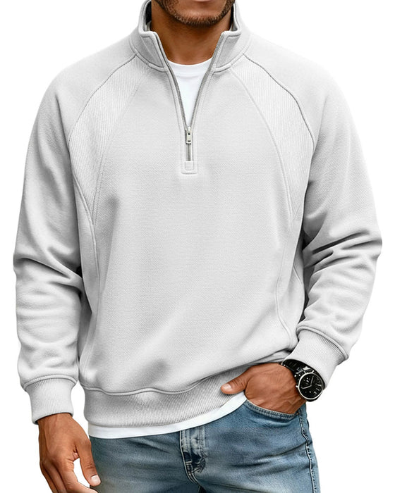 Sweat-Shirt Demi Zip Col Montant