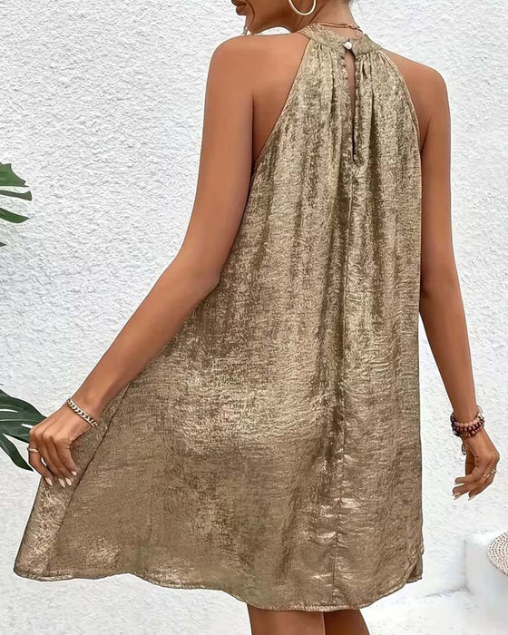 Robe Luxe Léger Sans Manches Off-Shoulder Halter