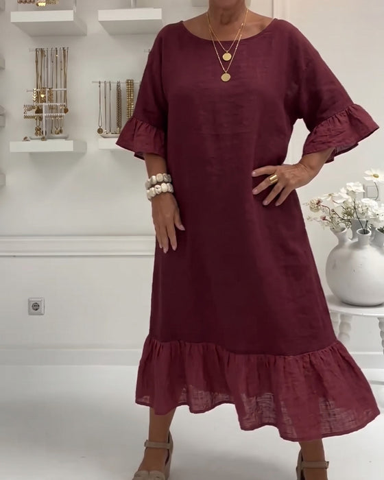 Robe Volant Poche Décontractée