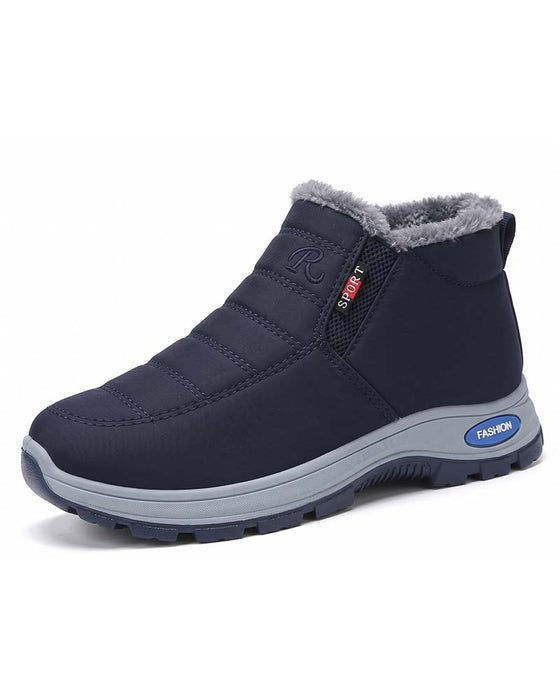 Bottes De Neige Hivernales Doublées Épaisses, Chaussures Décontractées Chaudes À Enfiler Pour Femmes Et Hommes
