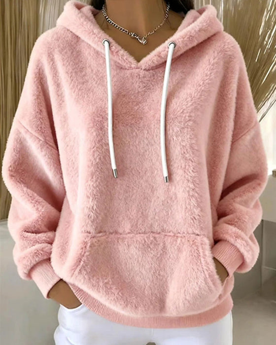 Hoodie Peluche Capuche Décontracté