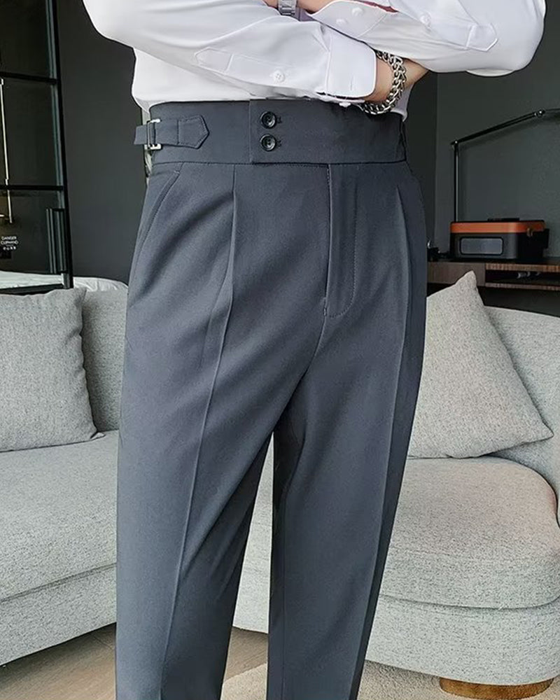 Pantalon Hommes Poche Unie Décontracté Robe