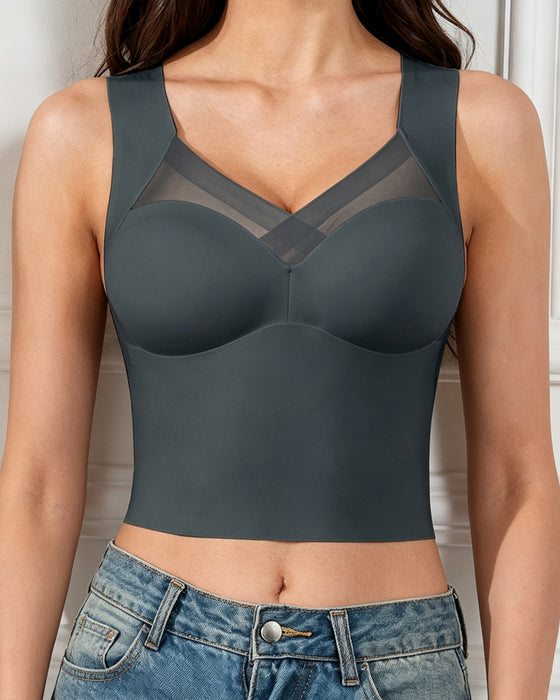 Débardeur Mesh-Splicing Soutien-Gorge Intégré