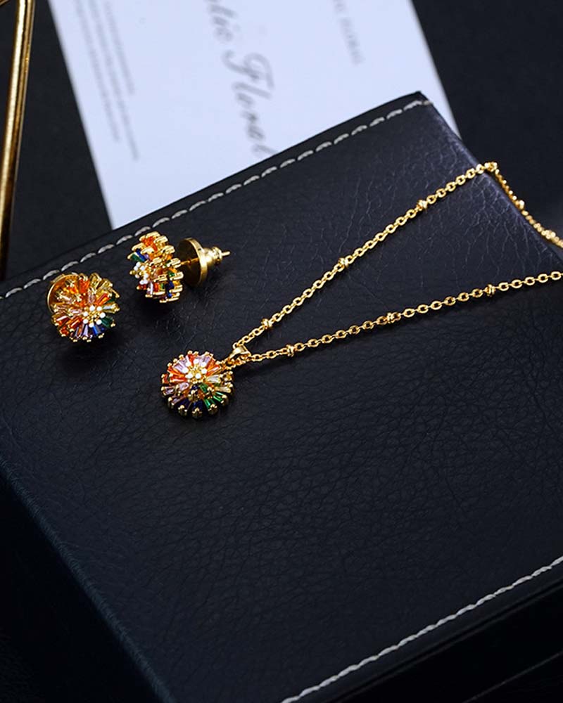 Boucles D'oreilles Clous Feu D'artifice Coloré 💎 Design Zircone & Élégant Minimaliste