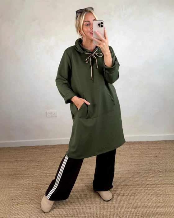 Robe à Capuche Oversized avec Poches