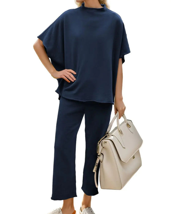 Ensemble Haut Uni Et Pantalon Jambe Droite
