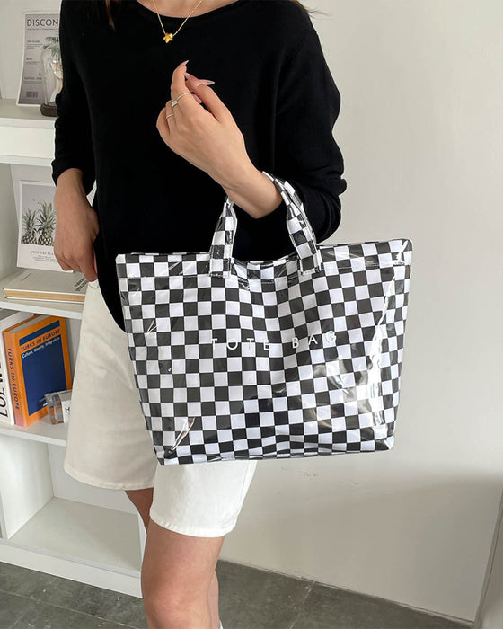 Sac À Main À Carreaux Grande Capacité