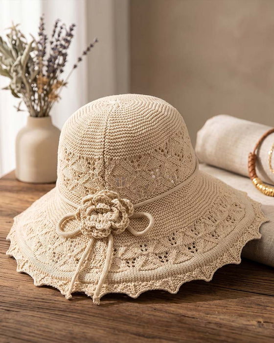 Chapeau Femme Fleur Au Crochet Pêcheur