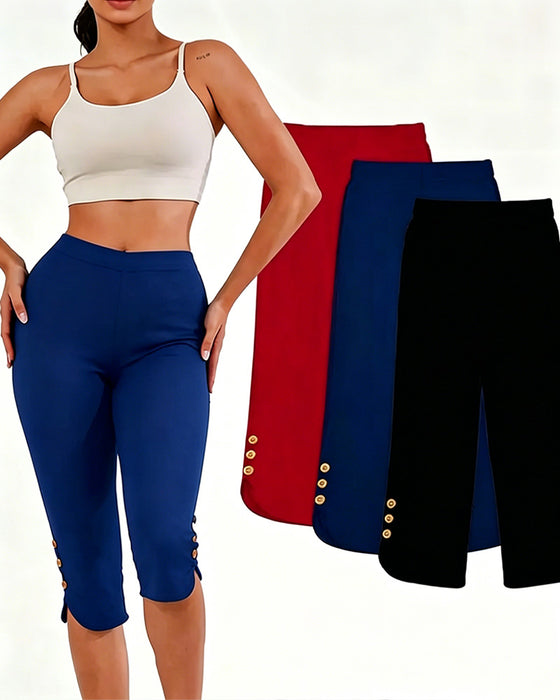 Leggings Uni Ajusté Raccourci