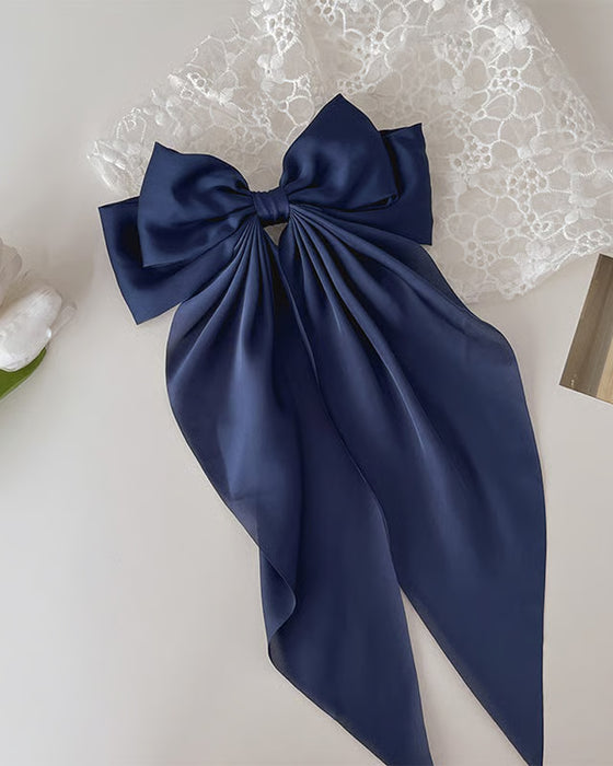 🔥 Grand Nœud Pince À Cheveux Pour Femme – Accessoire De Queue De Cheval Pour Mariage & Quotidien Avec Longue Queue