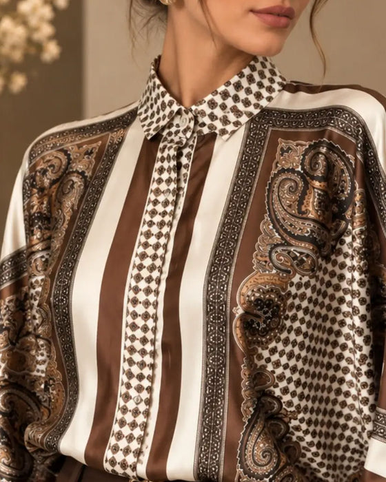 Blouse Imprimé Décontractée Manche Longue