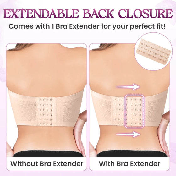 Soutien-Gorge Push-Up Sans Bretelles Confortable Anti-Glissant Avec Boucle Avant