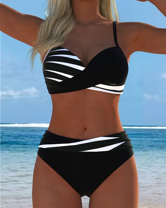 Bikini Camisole Bloc De Couleur Croix