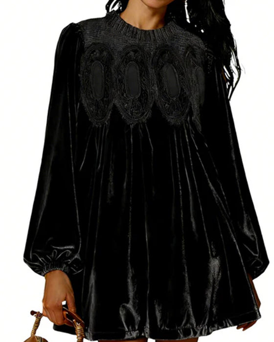 Robe Tunique À Empiècements En Dentelle D’Inspiration Vintage