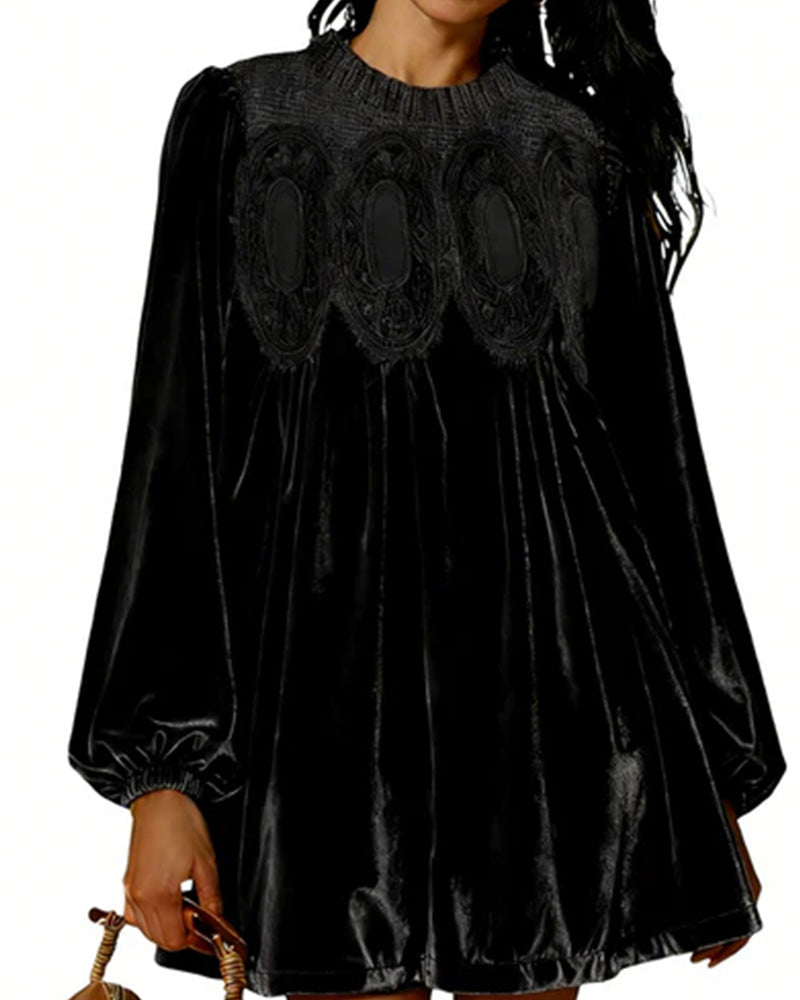 Robe Tunique À Empiècements En Dentelle D’Inspiration Vintage