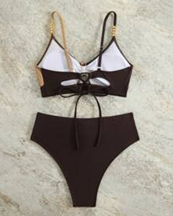 Maillot De Bain Haute Taille Sexy Soutien-Gorge Triangle