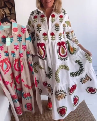 Robe Imprimé Floral Graphique