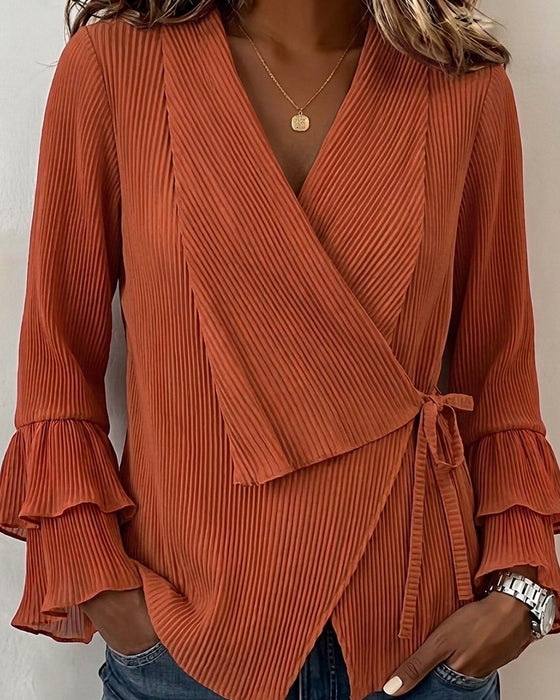 Blouse Manches Évasées À Lacets