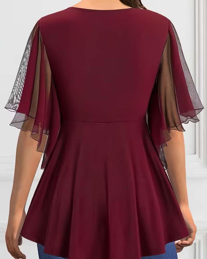 Blouse Unie Col V