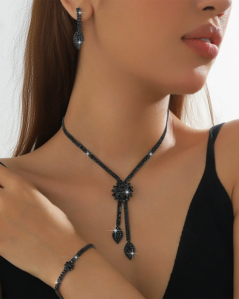🌼✨ Parure De Bijoux Femme Fleur En Zircone