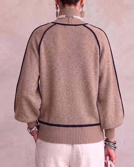 Pull Col Haut Ligne Manche Lanterne