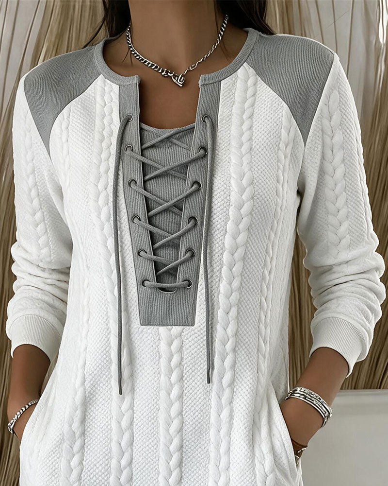 Robe Attacher Mode Bloc De Couleur
