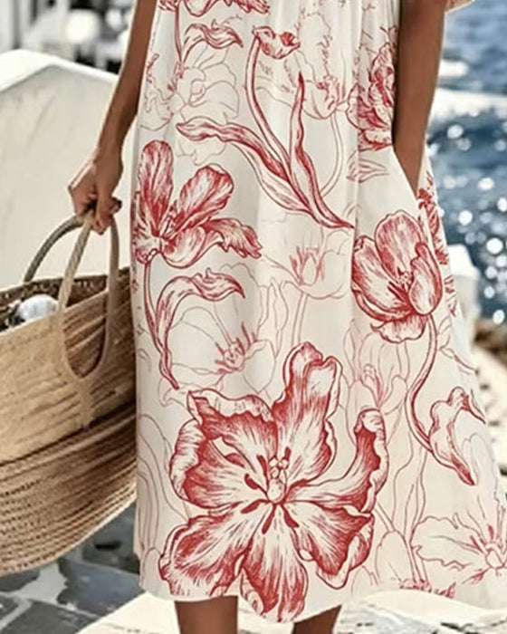 Robe Demi-Manches Imprimé