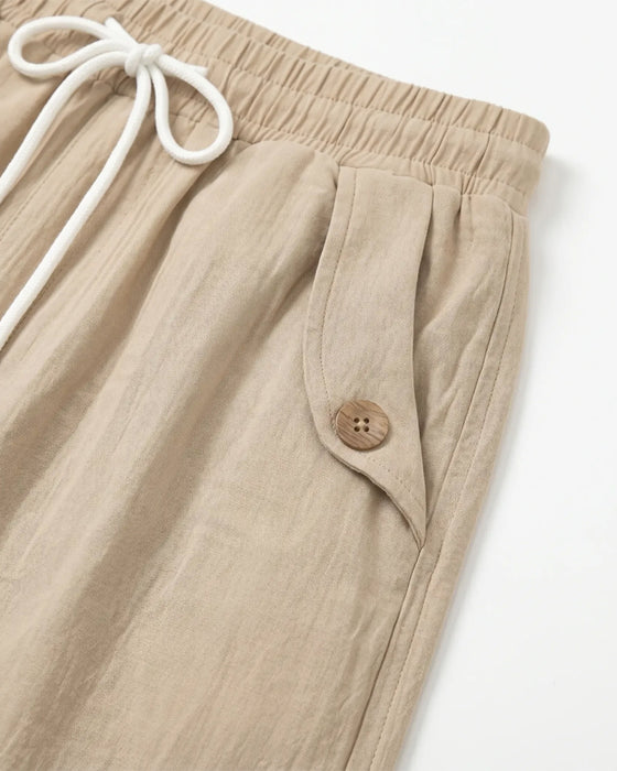 Pantalon Cordon De Serrage Décontracté Court