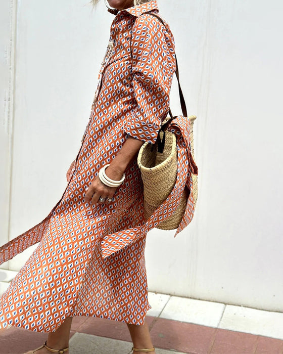 Robe À Fente Latérale Chemise
