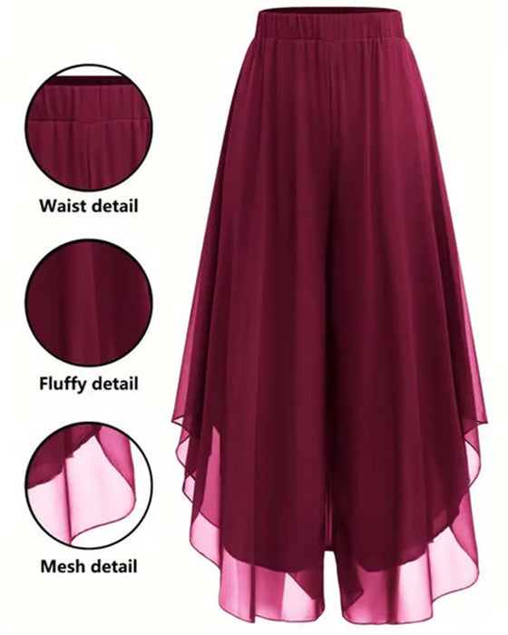 Pantalon Ample Asymétrique Décontracté Jambe Large