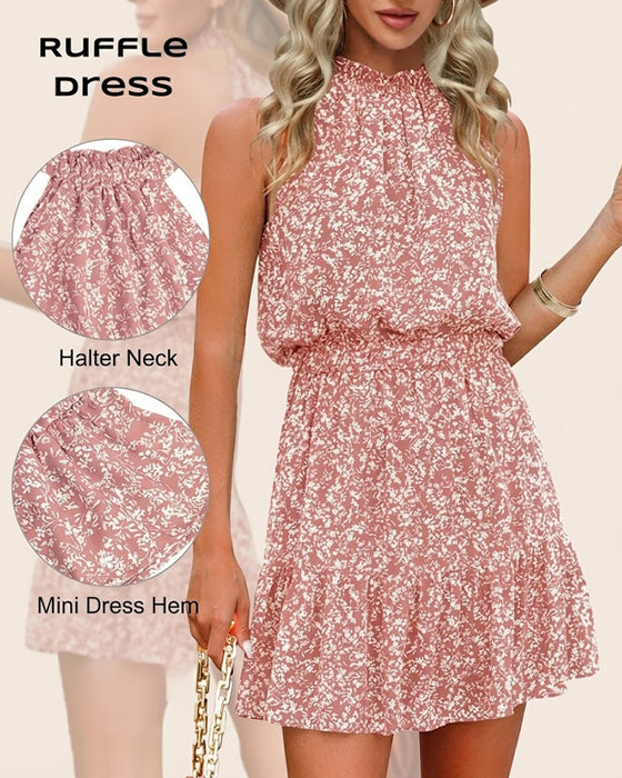Robe Florale Halter Taille