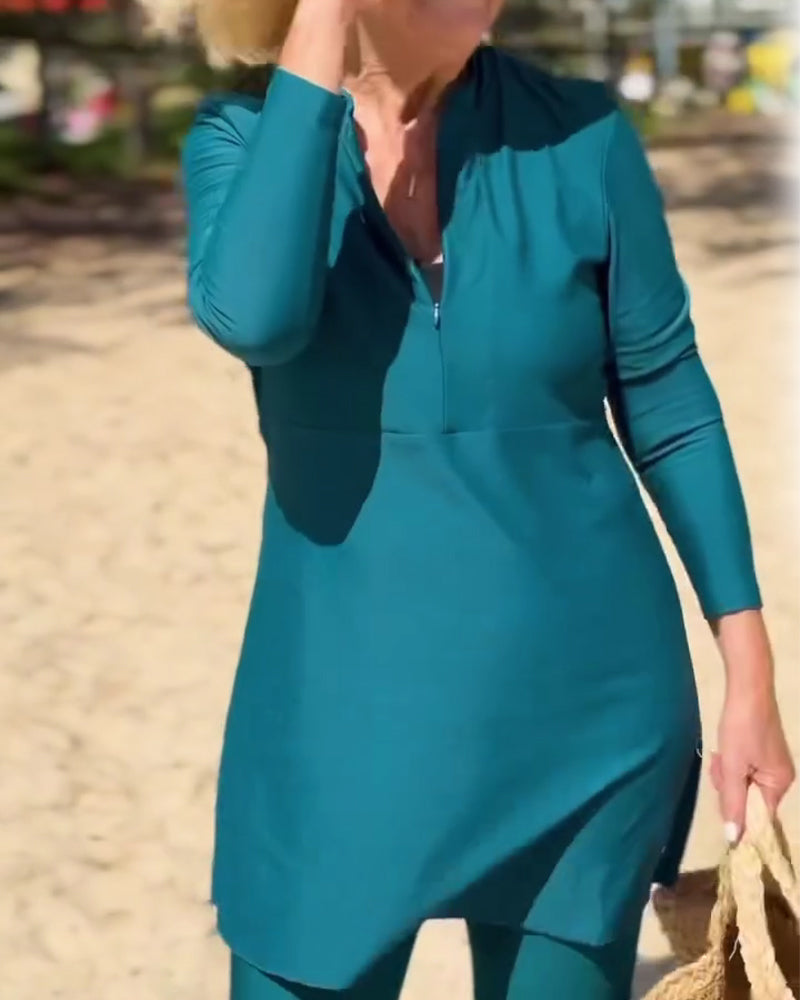 Tankini Une Manches Longues Protection Solaire