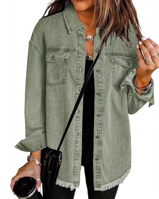 Chemise Effiloché Ourlet Lavé