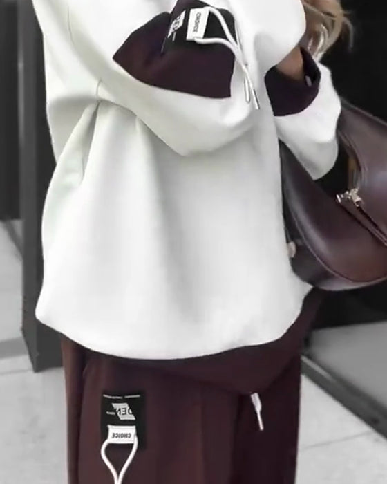 Ensemble Sweat-Shirt Et Jogging Color Block