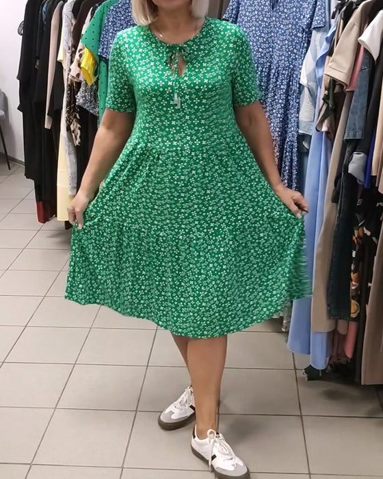 Robe Imprimé Floral Cravate Devant