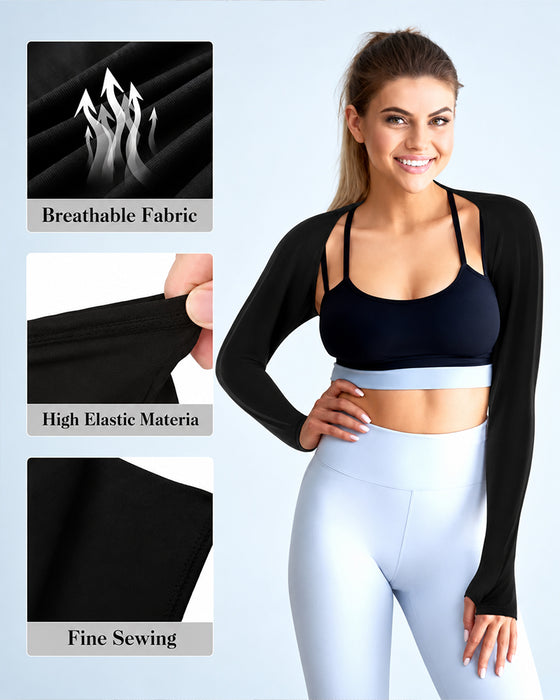 Manches De Protection UV Rafraîchissantes 4 Pièces Pour Femme Avec Trous Pour Les Pouces