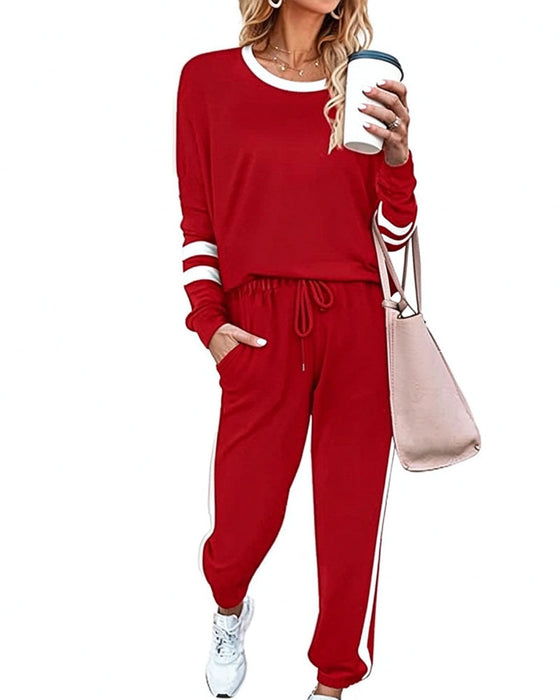 Ensemble Col Rond Manches Longues Haut Pantalon De Jogging