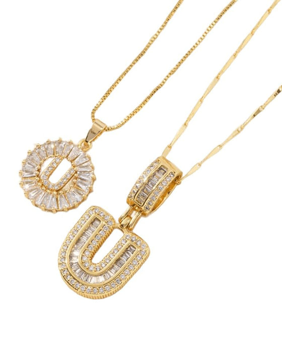 Colliers Lettre Initiale Pendentif 2 Paquet