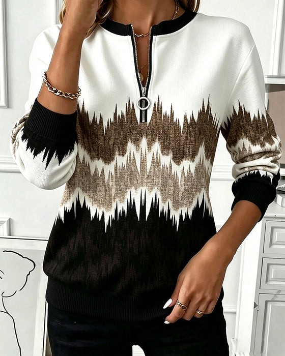 Sweat‑shirt Décontracté Imprimé Manches Longues