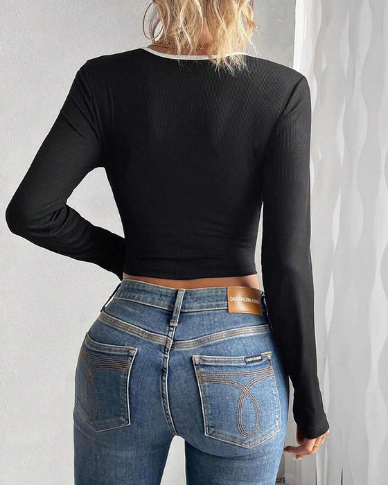 Blouse à Manches Longues Slim Fit