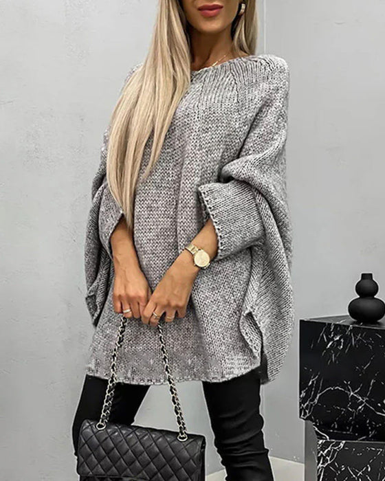 Pull cape en tricot élégant pour femme