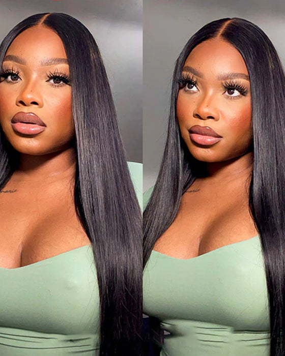 Perruques Pré-Soyeuses Lisses Faciles À Porter Sans Colle