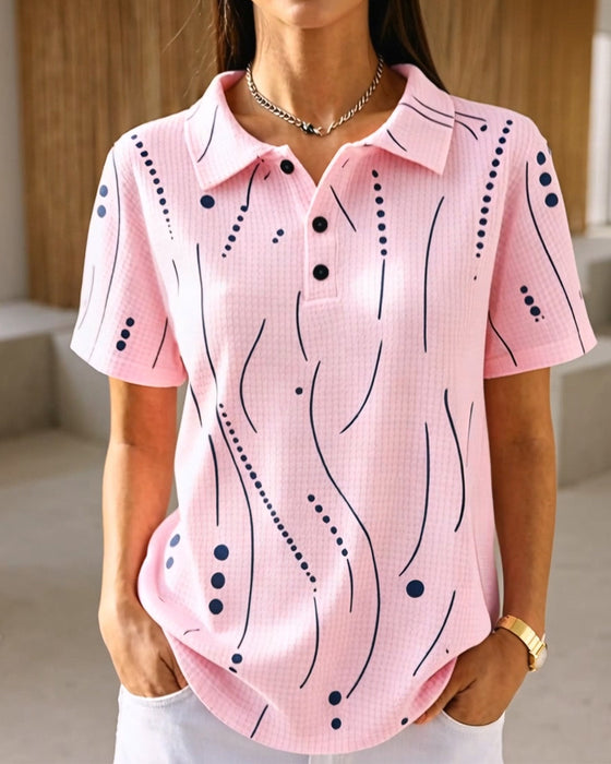 Blouse Col Polo Ligne Bouton