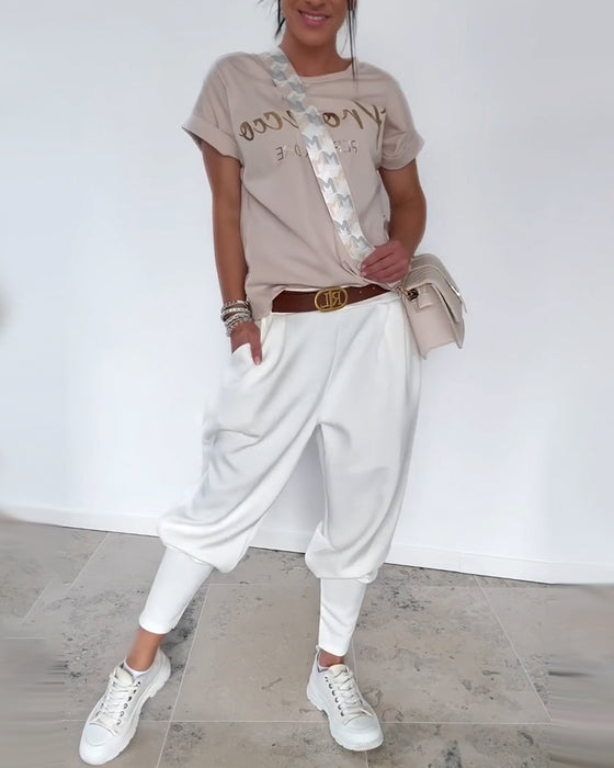 Pantalon Mode Couleur Unie Court