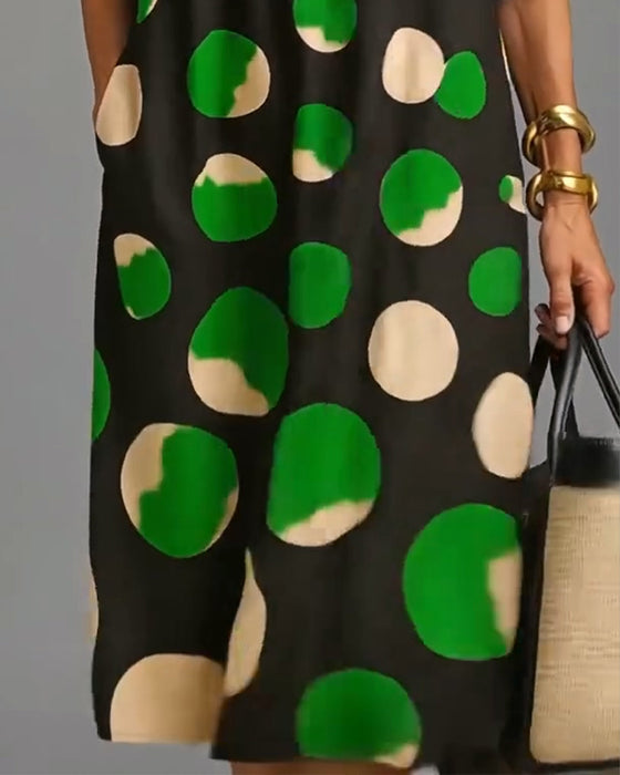 Robe Boutonnée Pois Poche