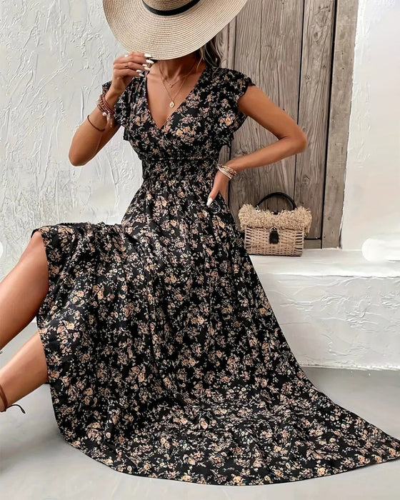 Robe Florale Taille Attache