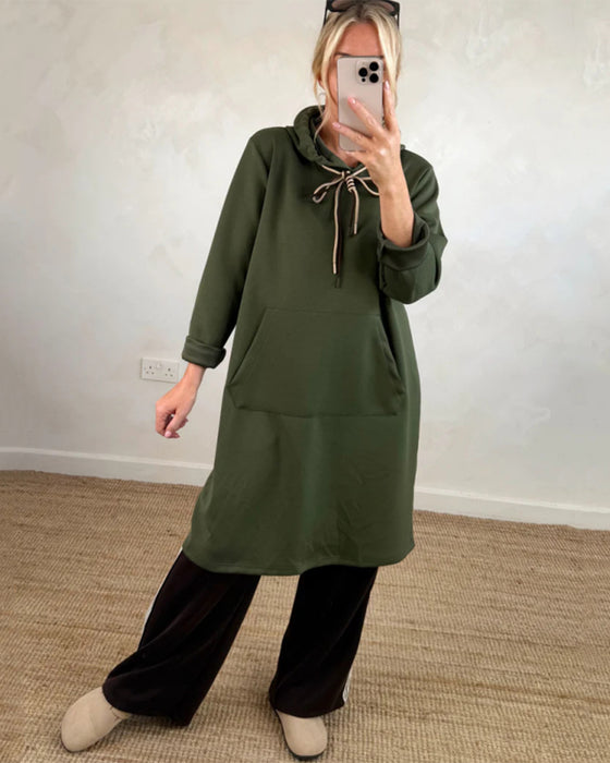 Robe à Capuche Oversized avec Poches