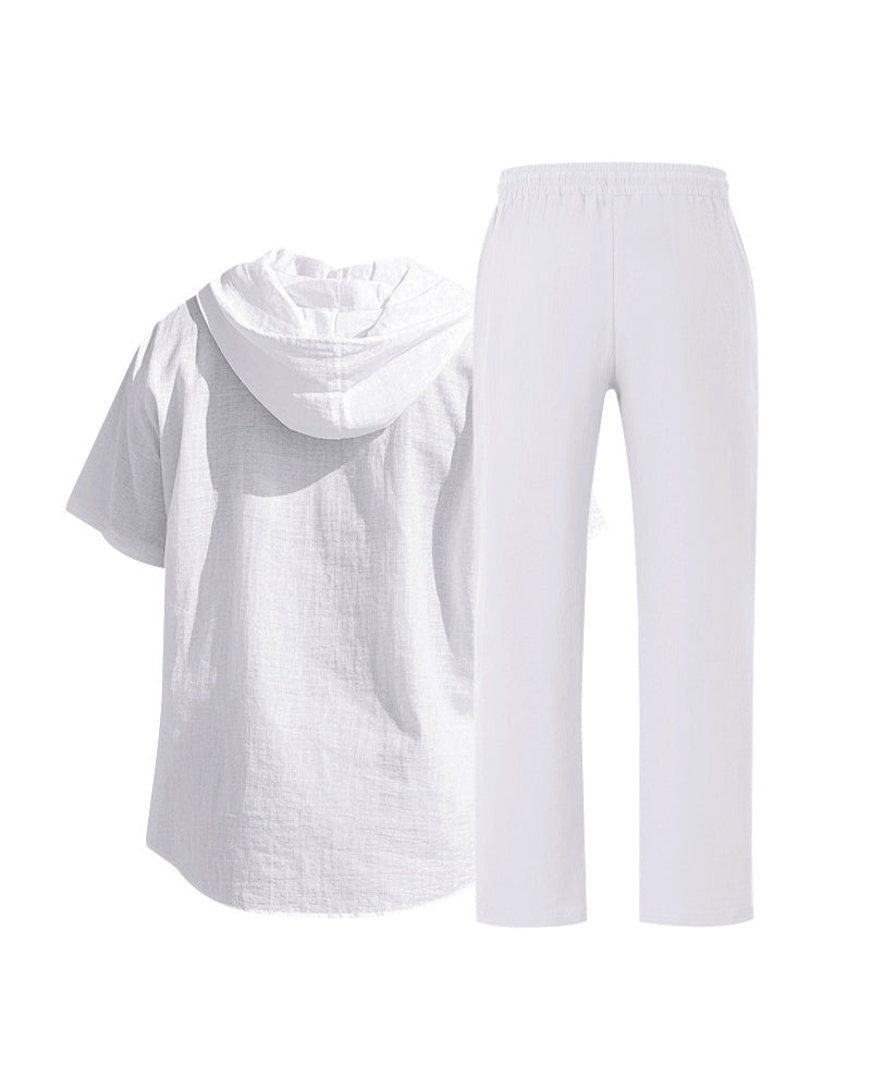 Ensemble Deux Pièces À Capuche Léger Pour Homme Pour Une Tenue Décontractée Estivale